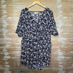 Natural Life Stella Floral Tunic Dress Boho Western Casual Womens L/XL